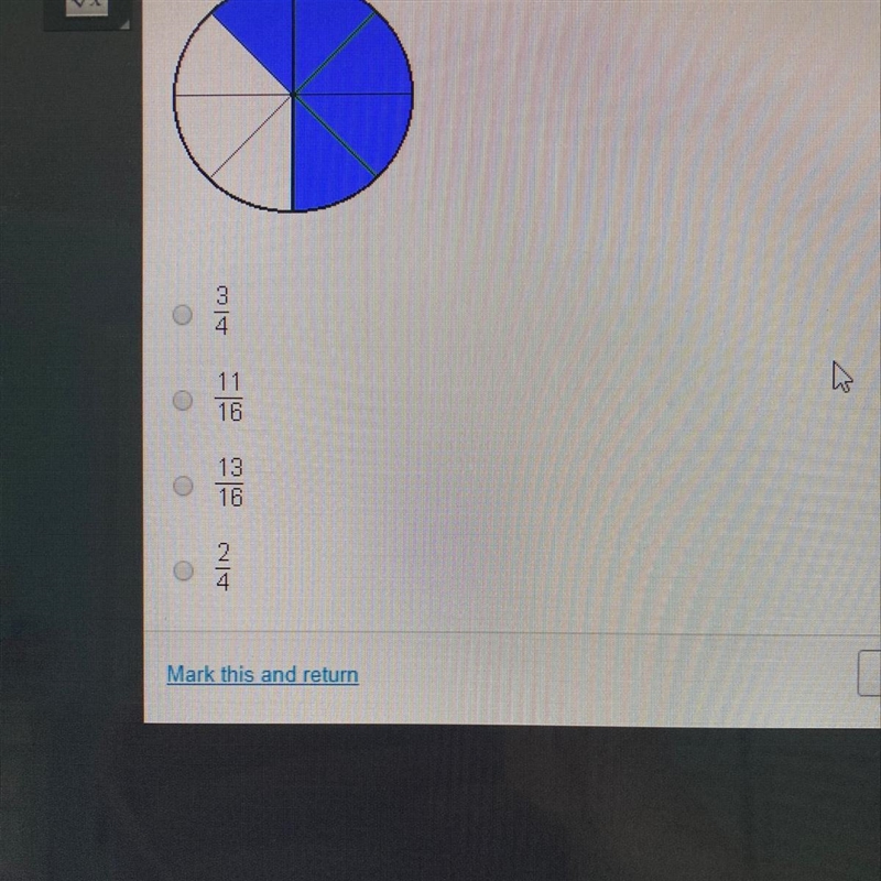 Which fraction is less than the fraction represented by the model? I need this quick-example-1