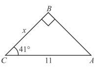 In the following figure, the value of x is____ ​Note: Round your answer to the nearest-example-1