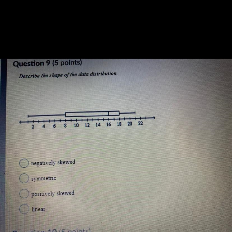 HELP ASAP!!! Describe the shape of the data distribution￼-example-1