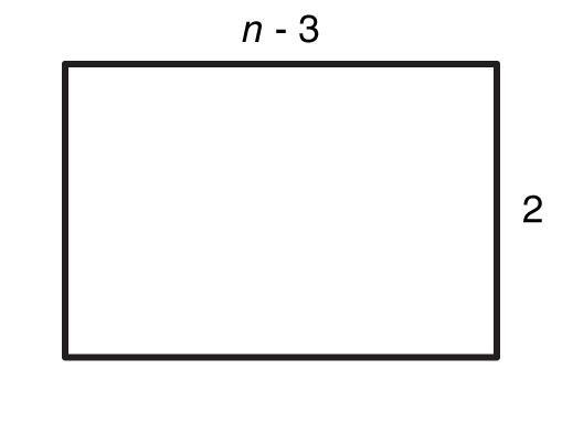 Write two equivalent expressions to represent the area of the rectangle below.-example-1