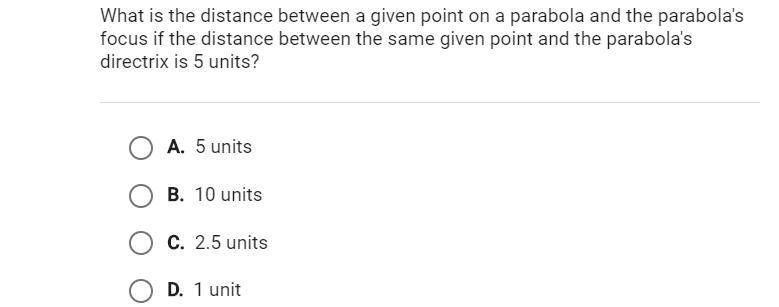 What is the distance between a given point on a parabola and the parabolas Focus if-example-1