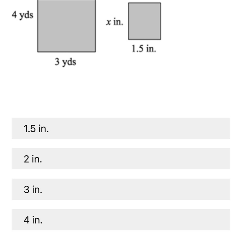 A room has the dimensions shown. A scale drawing of the room is actually 1.5 in. wide-example-1