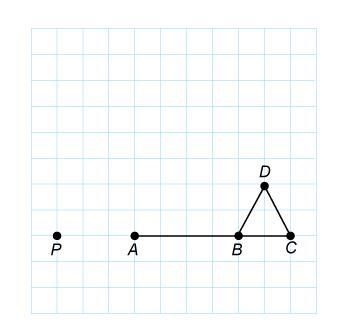 The figure is to be rotated 1/4 turn counterclockwise about point P. What will be-example-1