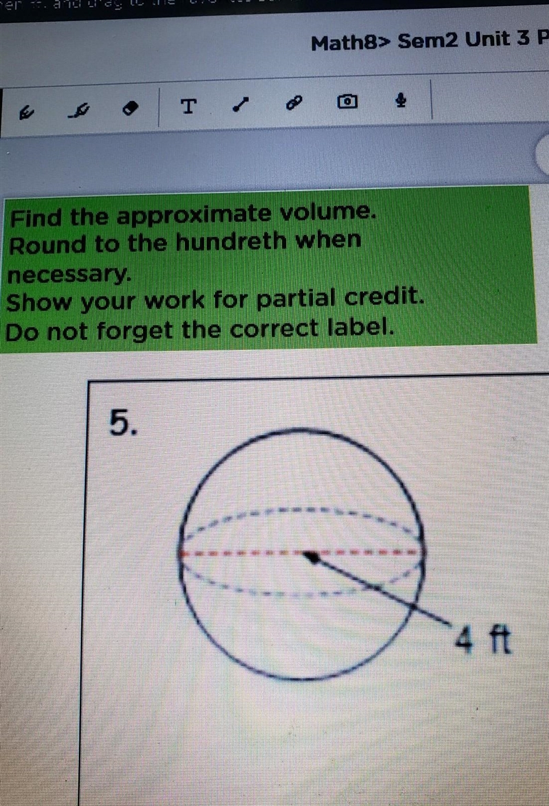 What is the volume of the volume of the sphere?​-example-1