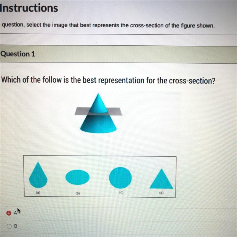 Which of the follow is the best representation for the cross-section? (a) (b (c)-example-1