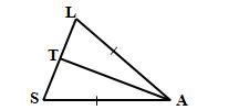 Solve the following problem: Given: △SAL, SA = LA AT − ∠bisector Prove: m∠L = m∠S-example-1