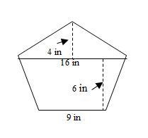 Find the area of the pentagon. A) 107 inches2 B) 116 inches2 C) 150 inches2 D) 182 inches-example-1