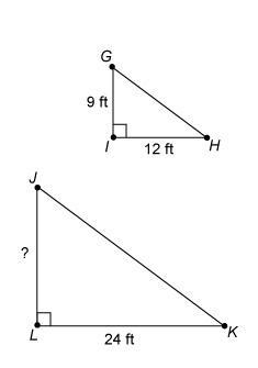 Wiil mark bianleast plz plz hlpe Triangles GHI and JKL are similar. What is the length-example-1