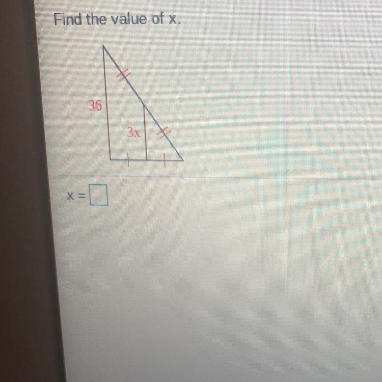 Find the value of X I need help it’s in math class-example-1