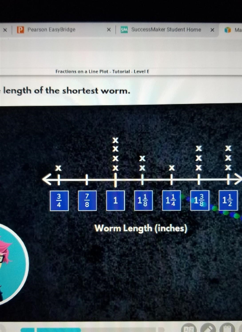 Click on the length of the shortest worm? is the question ​-example-1