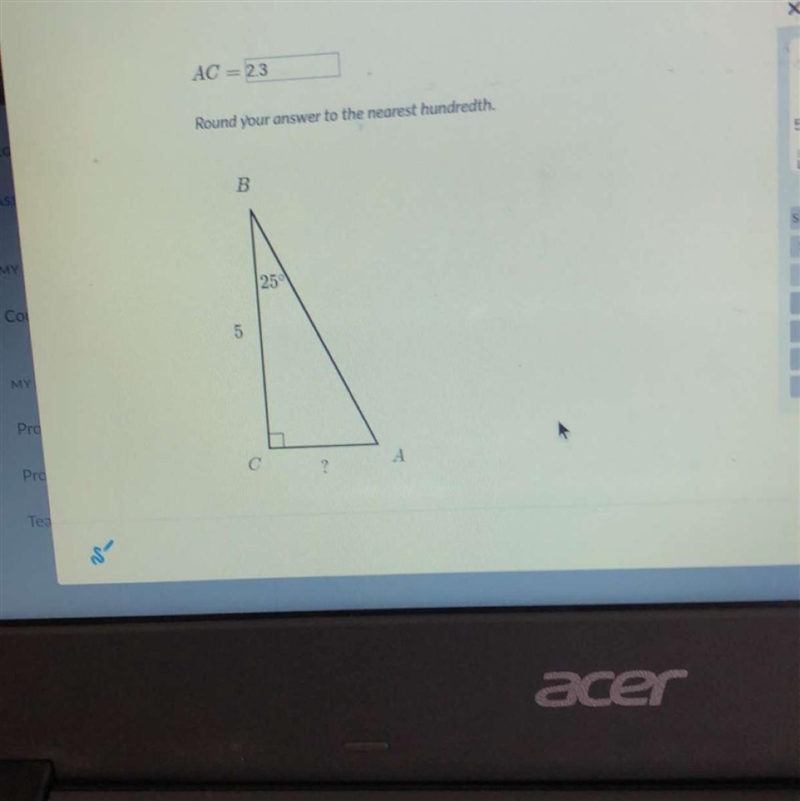 Solving for a right triangle-example-1