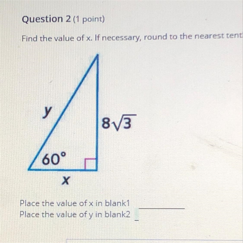 Find the value of x. If necessary, round to the nearest tenth-example-1