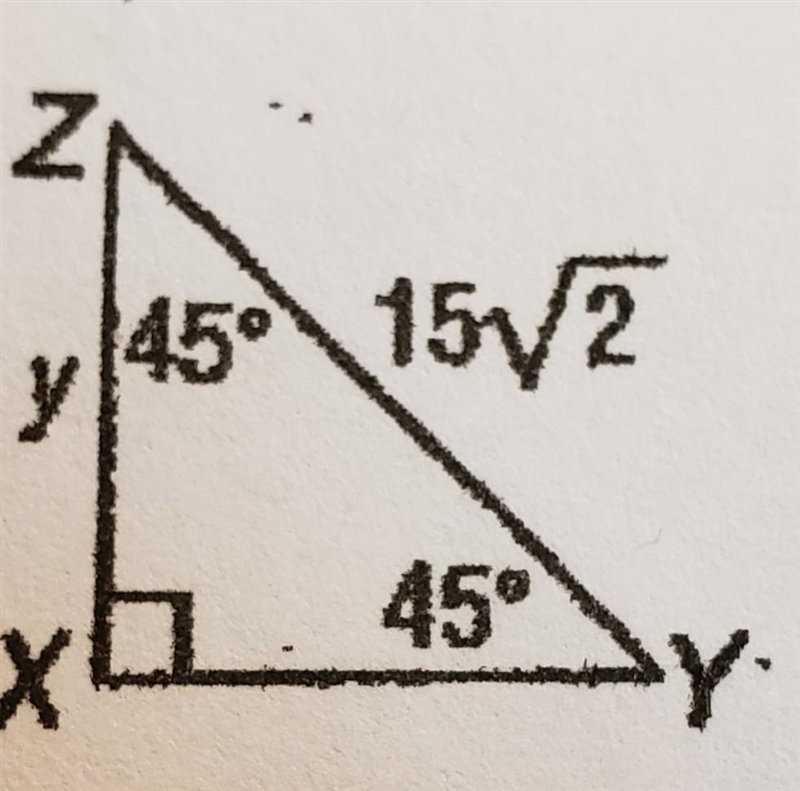 Geometry Question Find y in XYZ​-example-1