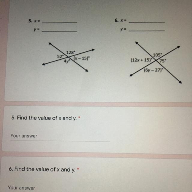 (Please help fast) what is the value x and y?-example-1