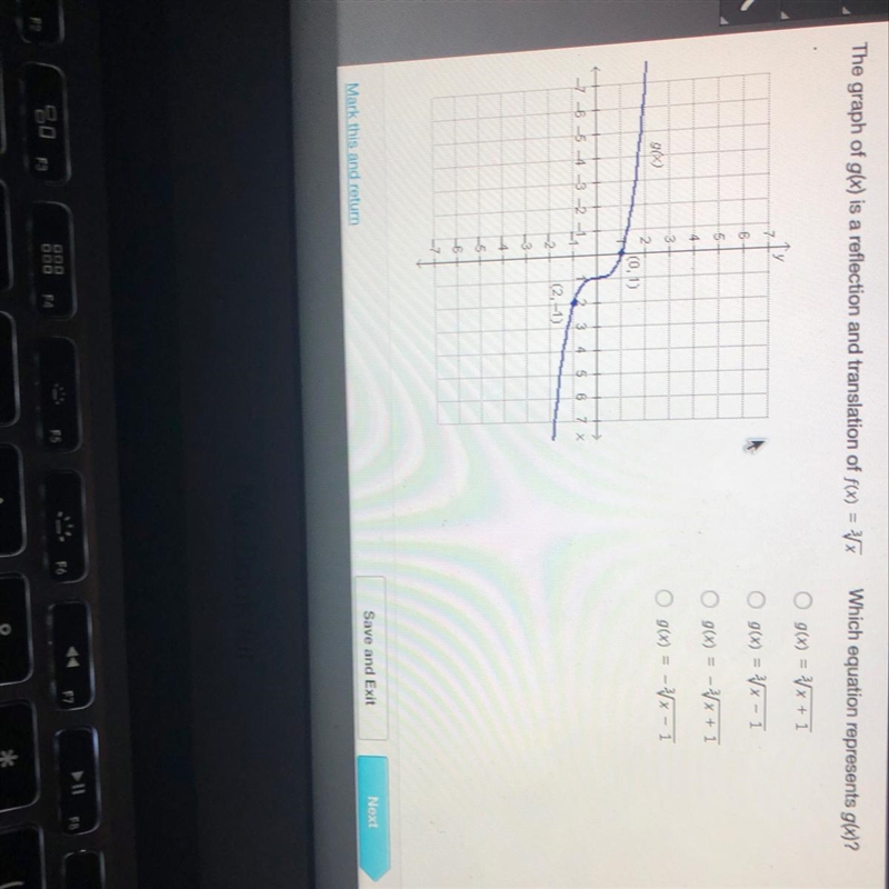 Which equation represents g(x)? g(x) ^3 square root of x+ 1 g(x) = ^3 square root-example-1