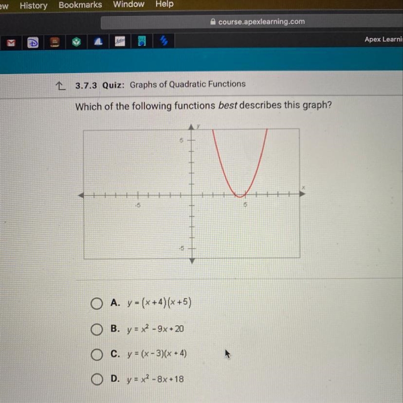 Which of the following functions best describes this graph?-example-1