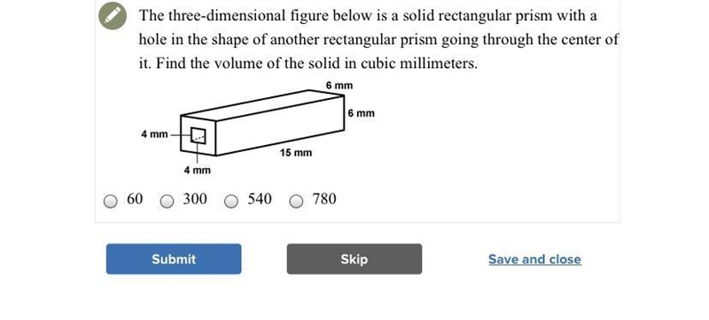 (Full question above) The three-dimensional figure below is a solid rectangular prism-example-1