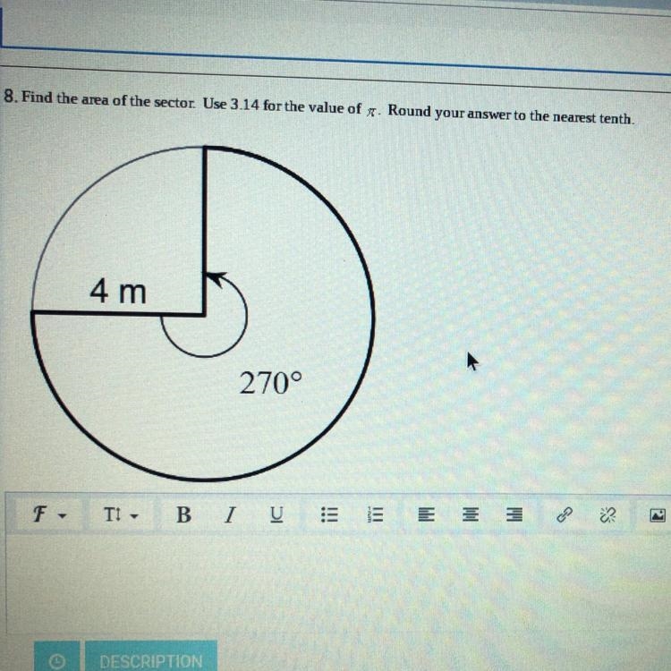 Find the area of the sector. Round to the nearest tenth?-example-1