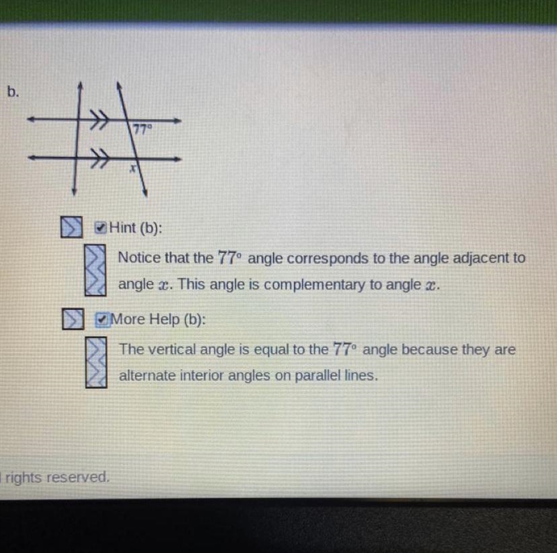 Calculate the value of x. ~ There is a hint but.... I stil don’t understand so can-example-1