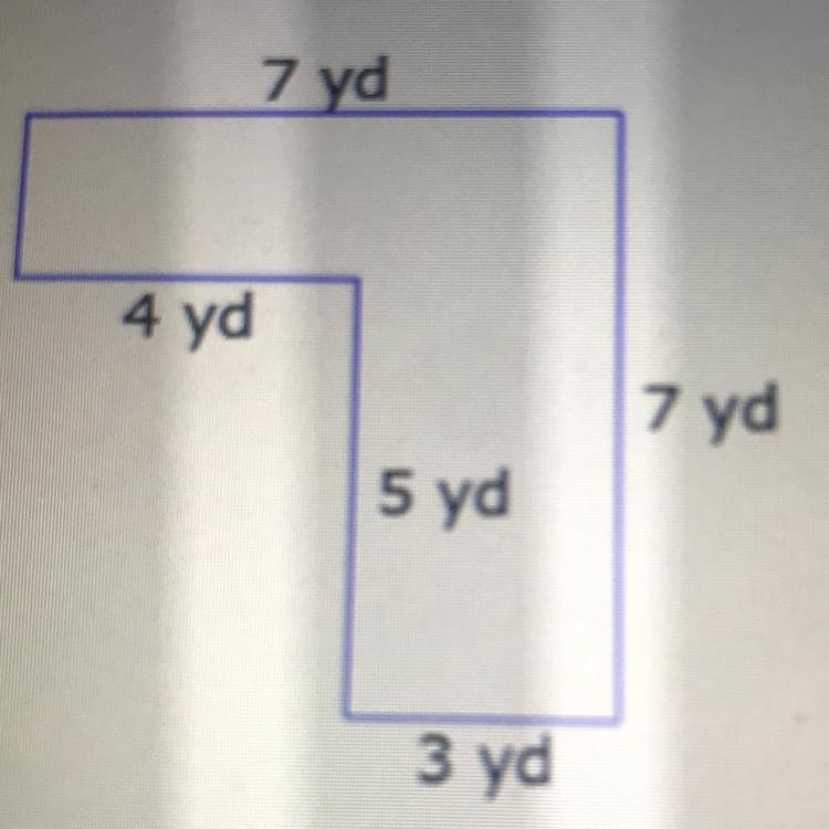 Find the area of the figure. (Sides meet at right angles)-example-1