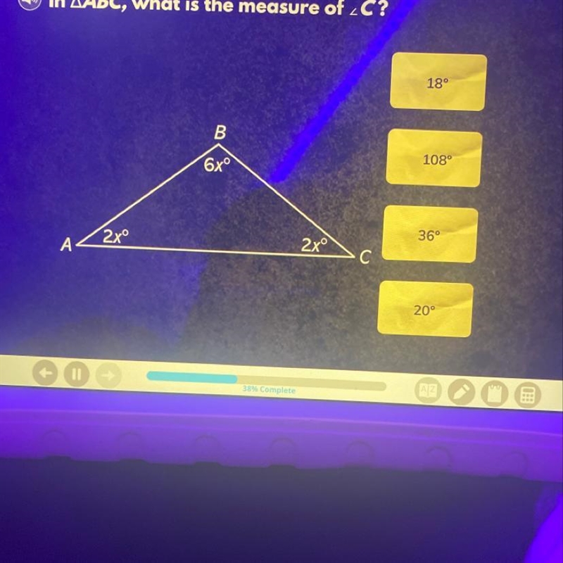 In AABC, what is the measure of C?-example-1