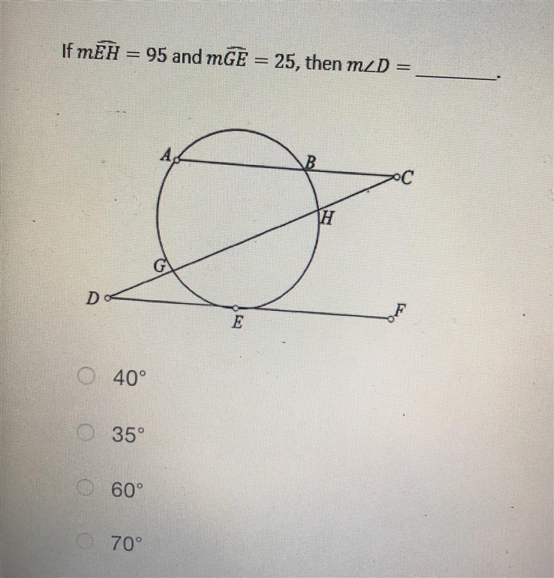 If EH = 95 and GE = 25, then m-example-1