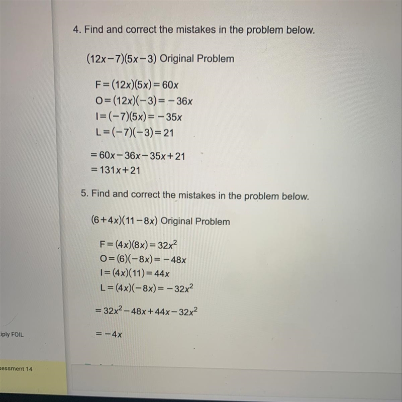 Find and correct the mistakes in the problems down below.-example-1