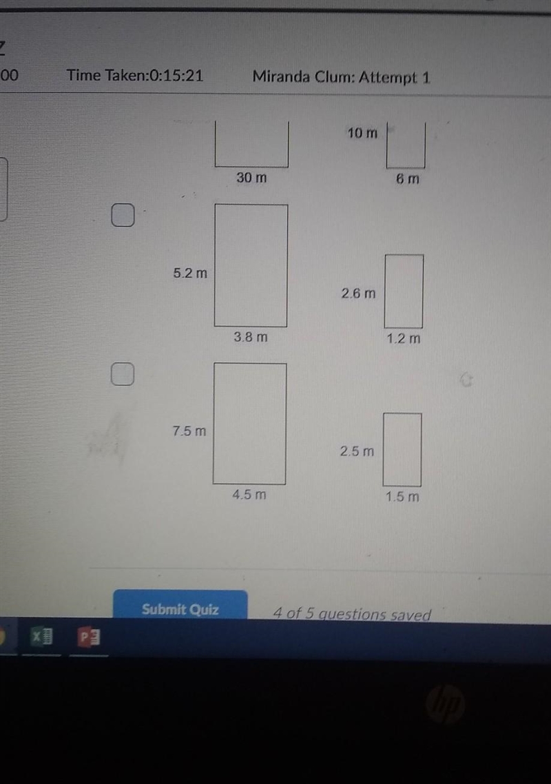 Which pairs of rectangles are similar polygon? Choose all answers that are correct-example-1