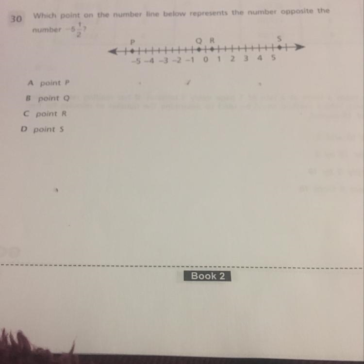 Which point on the number line below represents the number opposite the number -51-example-1