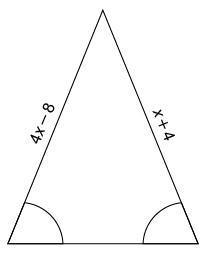 Determine the value of x in the figure answers: x =43 x = 8 x = –4 x = 4-example-1