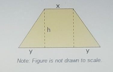 Note: Figure is not drawn to scale. If x=3 units, y=5 units, and h = 6 units, find-example-1