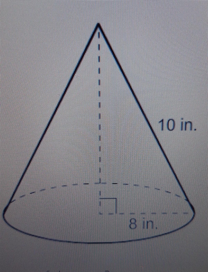 What is the total surface area of the cone?​-example-1