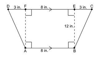 What is the area of this trapezoid? A) 96 in² B) 132 in² C) 168 in² D) 1344 in²-example-1