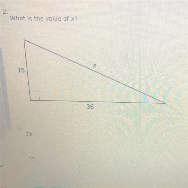 What is the value of x? 15 36-example-1