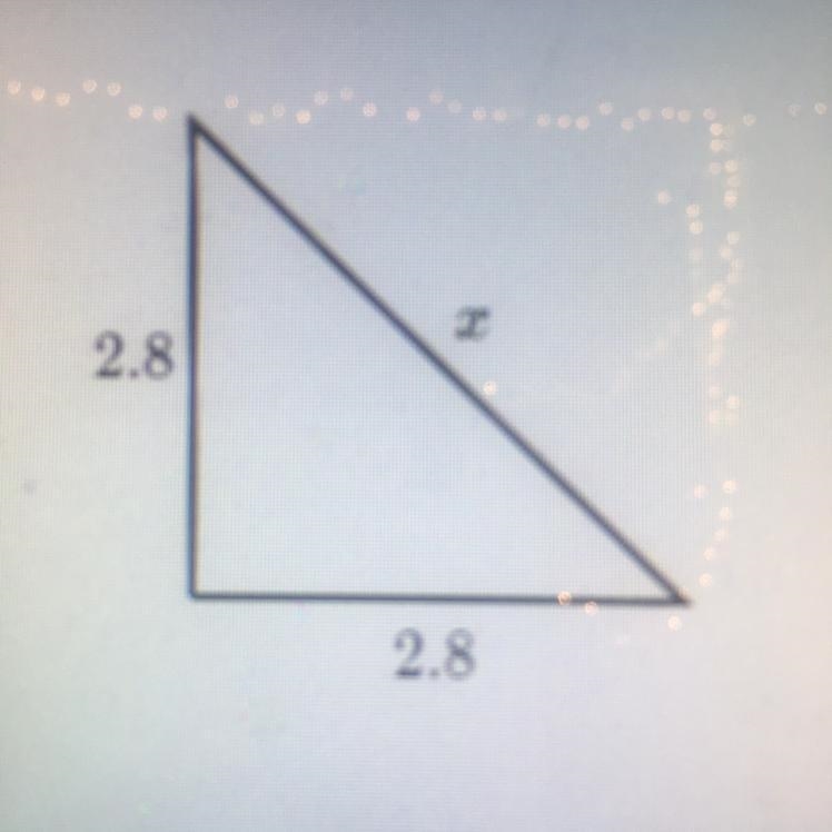 What is the range of possible sizes for side x?-example-1