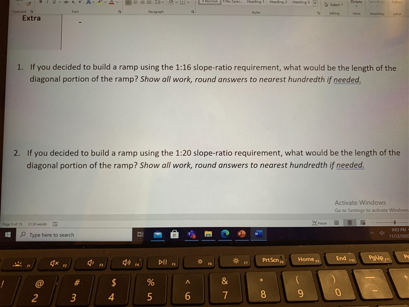 If you decided to build a ramp using the 1:16 slope - ratio requirement , what would-example-1