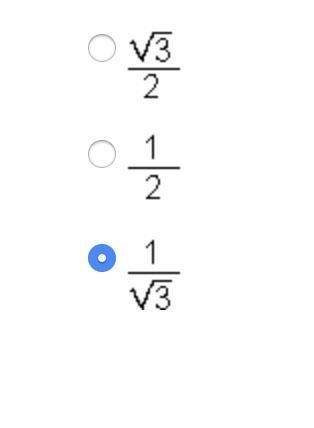 Based on the given triangle, the cosine of the 30 degree angle is: P.S. It is not-example-2