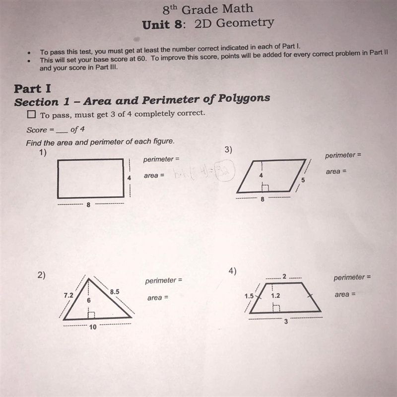 What is the are and perimeter of these 4 problems-example-1