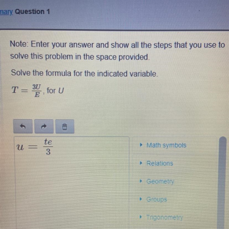 Please need help showing my work for this question! Thank you!-example-1