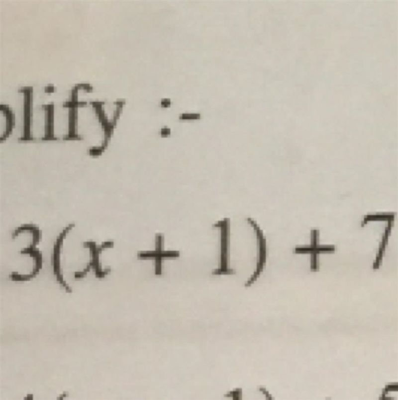 Simplify: 3(x+1)+7 Please explain how to figure it out-example-1