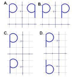 Which transformation shows a translation of 3 units to the right? A) A B) B C) C D-example-1