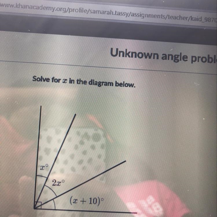 Solve for x in the diagram below-example-1