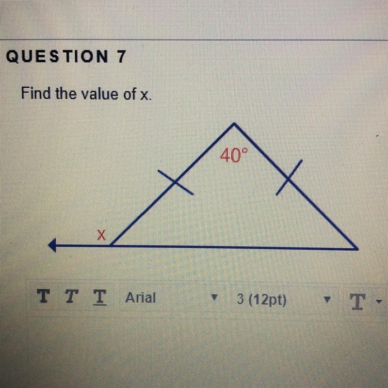 QUESTION 7 Find the value of x.-example-1