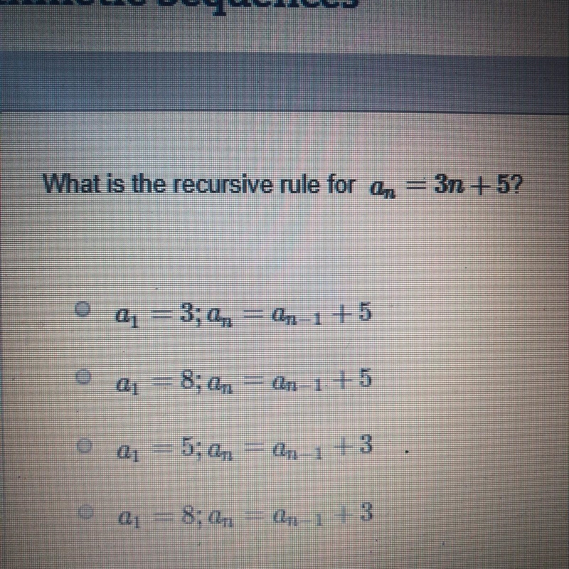 What is the recursive rule for an=3n+5?-example-1