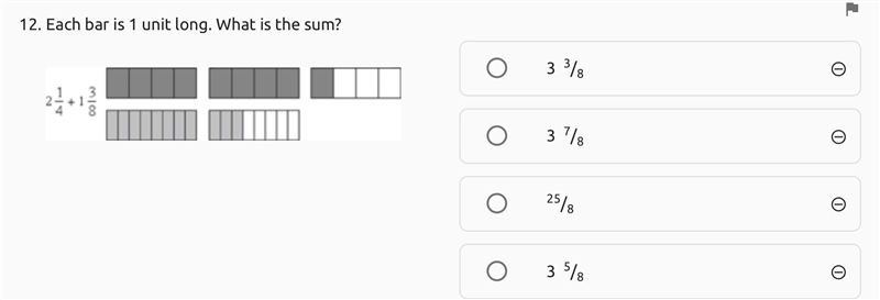 Each bar is 1 unit long, What is the sum?-example-1