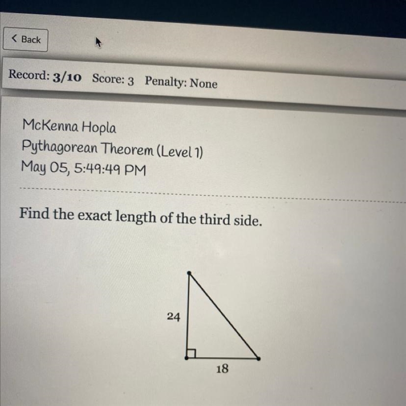 Find the exact length of the third side-example-1