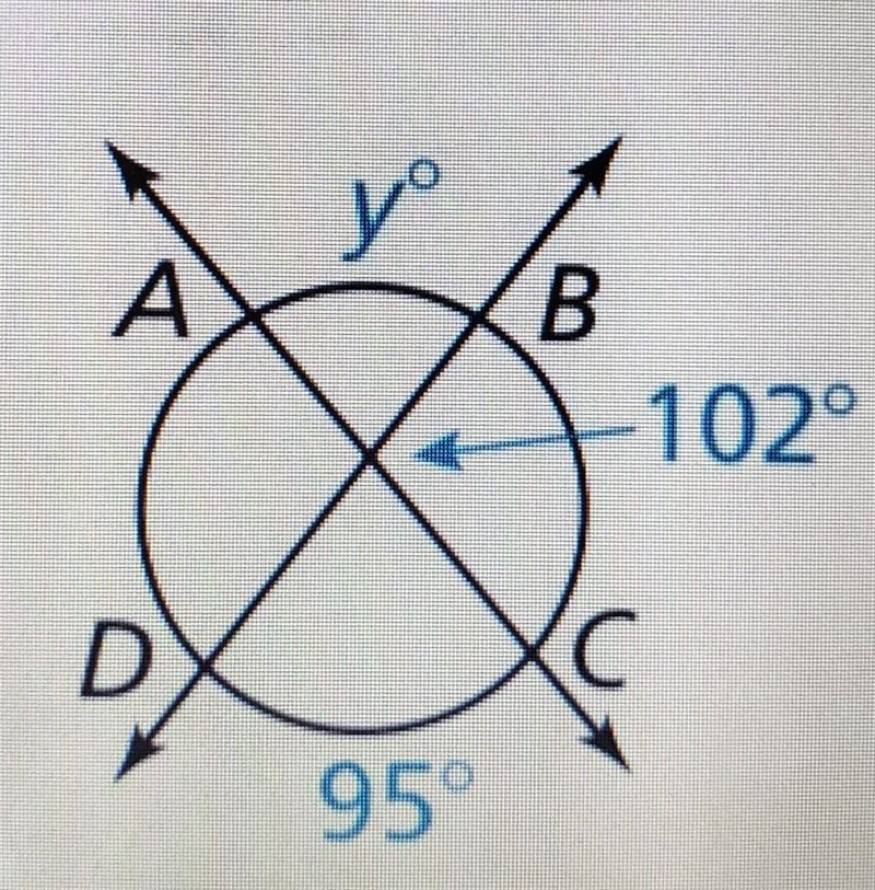 Solve for the variable. inscribed angles, intercepted arcs​-example-1