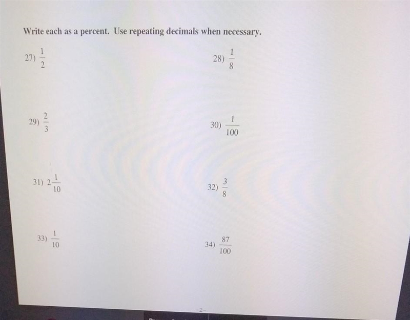 Write each as a percent. use repeating decimal when necessary. ​-example-1