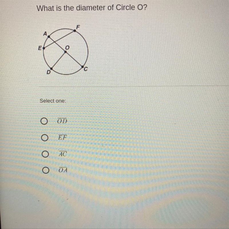 What’s the diameter of circle 0?-example-1