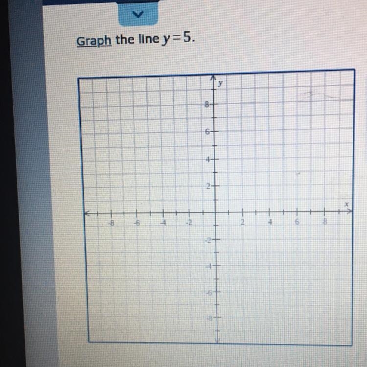 Graph the line y=5. Please help me I know y’all looked at this so please help me-example-1